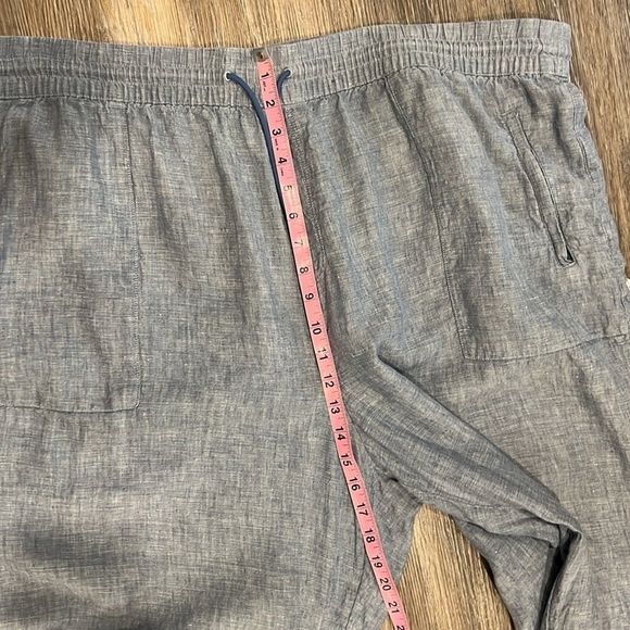 Athleta retreat blue linen pull on wide leg pants size 26 - Picture 6 of 11